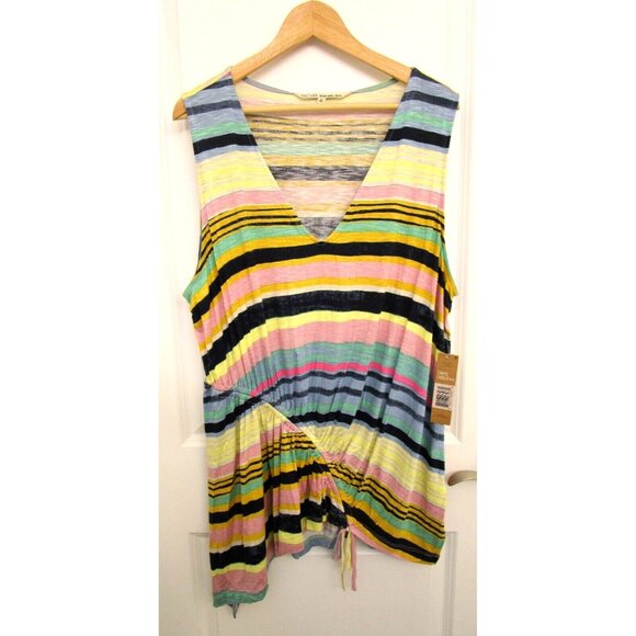 Rachel Roy Curvy Collection Plus Size Stripe Multicolor Sleeveless Top - 3X NWT - Picture 1 of 15